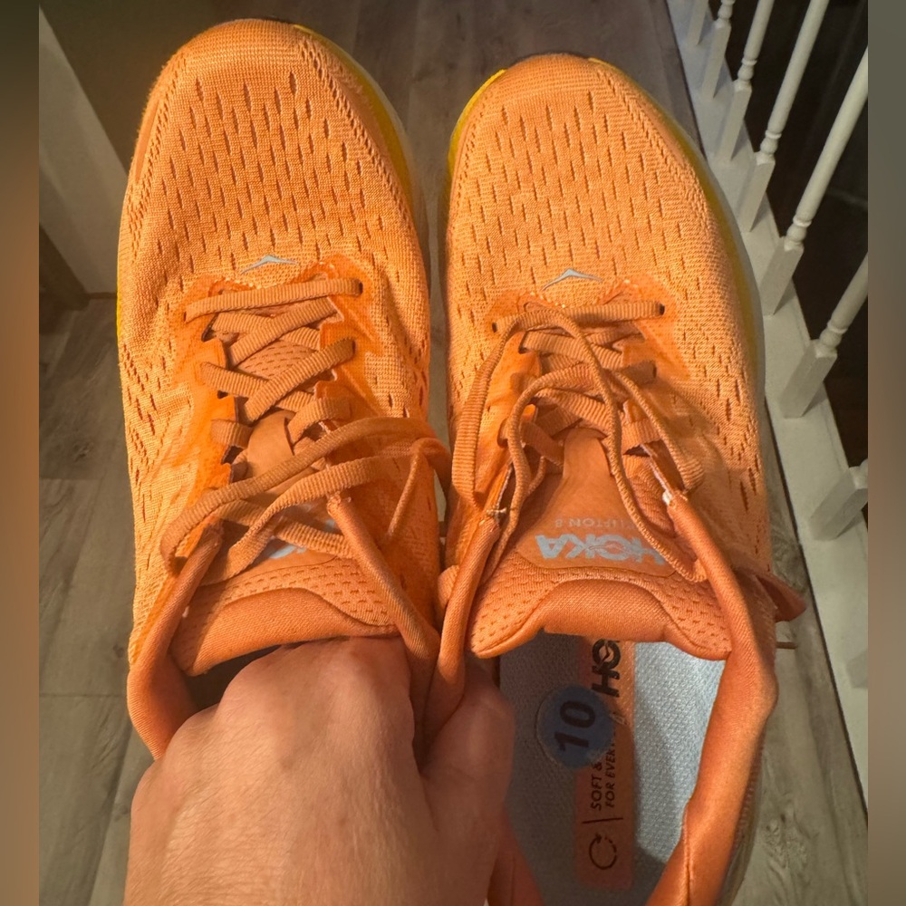Hoka Vibrant Orange Athletic Shoes